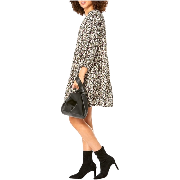 The Drop Black Floral Ruffled Tiered Mini Dress. Hit The Like ♡ Button For SALE - Picture 3 of 7